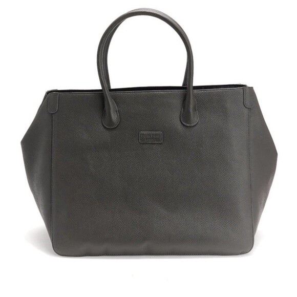 Pom Pom London Leather Camden Overnight Bag - Smoke Grey